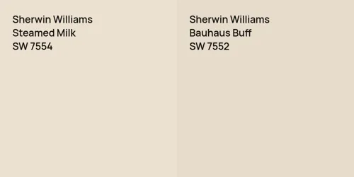 SW 7554 Steamed Milk vs SW 7552 Bauhaus Buff