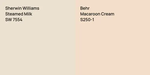 SW 7554 Steamed Milk vs S250-1 Macaroon Cream