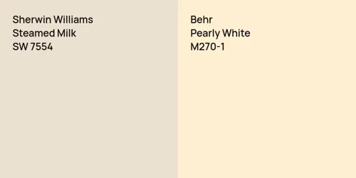 SW 7554 Steamed Milk vs M270-1 Pearly White