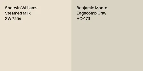 SW 7554 Steamed Milk vs HC-173 Edgecomb Gray