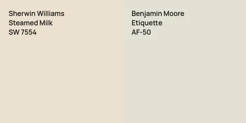 SW 7554 Steamed Milk vs AF-50 Etiquette