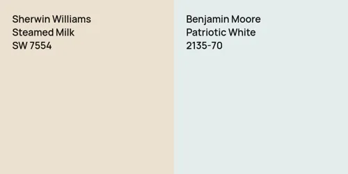 SW 7554 Steamed Milk vs 2135-70 Patriotic White