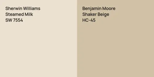 SW 7554 Steamed Milk vs HC-45 Shaker Beige