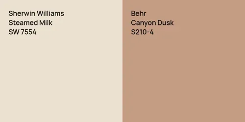 SW 7554 Steamed Milk vs S210-4 Canyon Dusk