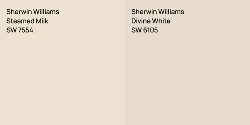 SW 7554 Steamed Milk vs SW 6105 Divine White