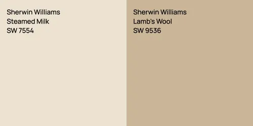 SW 7554 Steamed Milk vs SW 9536 Lamb's Wool