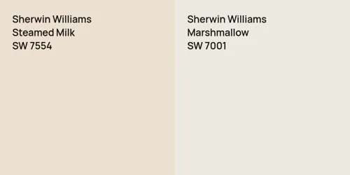 SW 7554 Steamed Milk vs SW 7001 Marshmallow