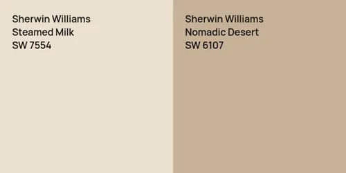 SW 7554 Steamed Milk vs SW 6107 Nomadic Desert