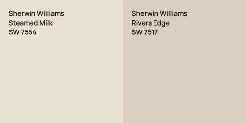 SW 7554 Steamed Milk vs SW 7517 Rivers Edge