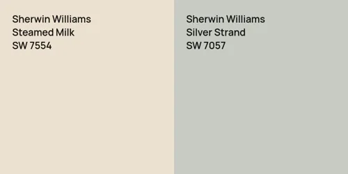 SW 7554 Steamed Milk vs SW 7057 Silver Strand