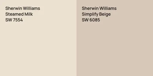 SW 7554 Steamed Milk vs SW 6085 Simplify Beige