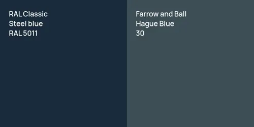 RAL 5011  Steel blue vs 30 Hague Blue