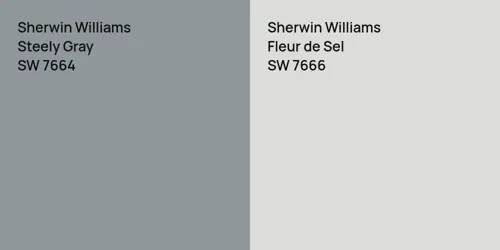 SW 7664 Steely Gray vs SW 7666 Fleur de Sel