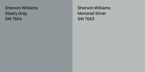 SW 7664 Steely Gray vs SW 7663 Monorail Silver