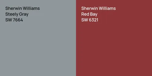 SW 7664 Steely Gray vs SW 6321 Red Bay