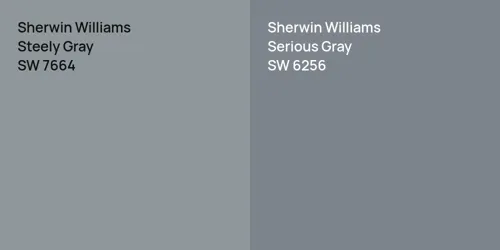 SW 7664 Steely Gray vs SW 6256 Serious Gray