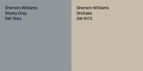 SW 7664 Steely Gray vs SW 9173 Shiitake