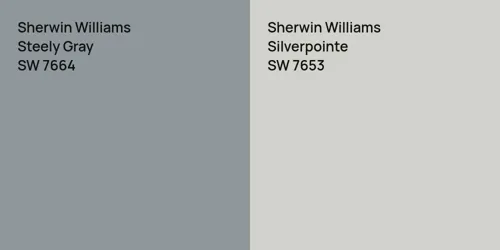 SW 7664 Steely Gray vs SW 7653 Silverpointe