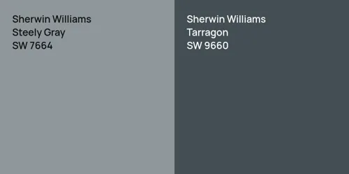 SW 7664 Steely Gray vs SW 9660 Tarragon