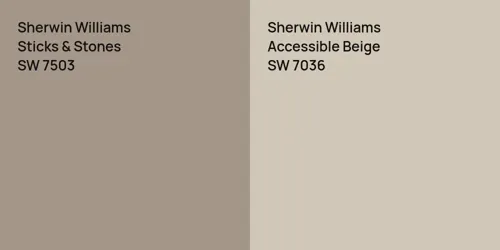 SW 7503 Sticks & Stones vs SW 7036 Accessible Beige