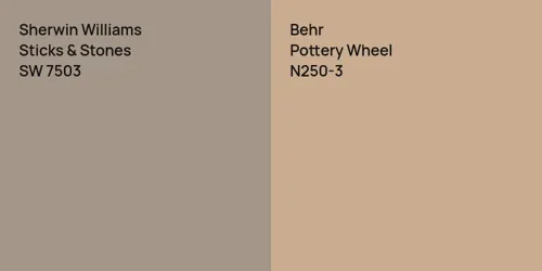 SW 7503 Sticks & Stones vs N250-3 Pottery Wheel