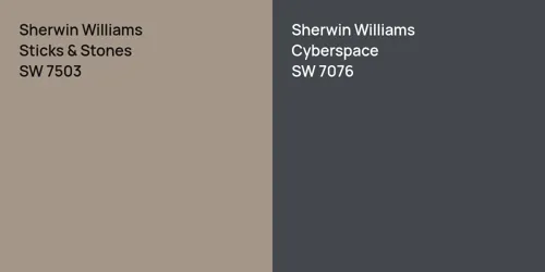 SW 7503 Sticks & Stones vs SW 7076 Cyberspace