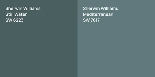 SW 6223 Still Water vs SW 7617 Mediterranean