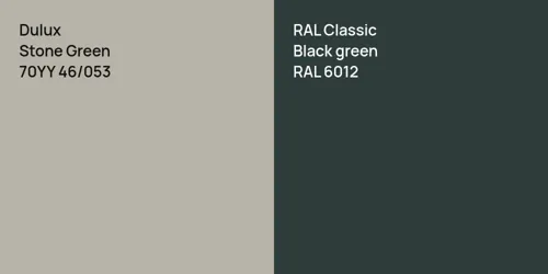 70YY 46/053 Stone Green vs RAL 6012  Black green