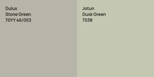 70YY 46/053 Stone Green vs 7038 Dusk Green