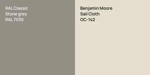 RAL 7030  Stone grey vs OC-142 Sail Cloth