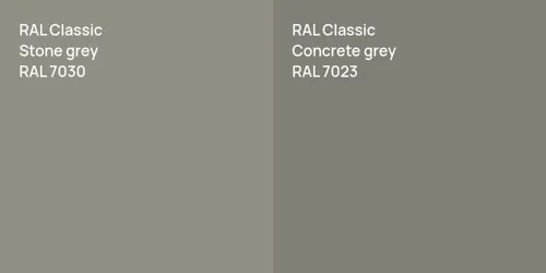 RAL 7030  Stone grey vs RAL 7023  Concrete grey