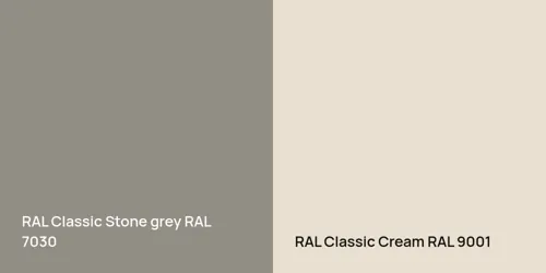 RAL 7030  Stone grey vs RAL 9001  Cream