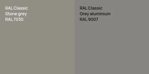 RAL 7030  Stone grey vs RAL 9007 Grey aluminium