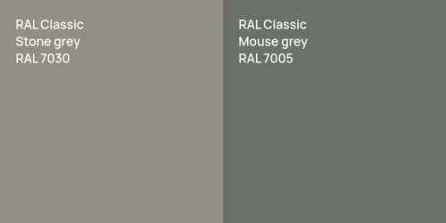 RAL 7030  Stone grey vs RAL 7005  Mouse grey