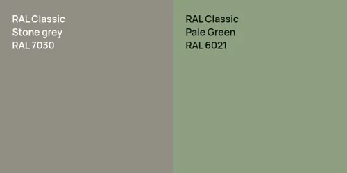 RAL 7030  Stone grey vs RAL 6021 Pale Green