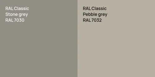 RAL 7030  Stone grey vs RAL 7032  Pebble grey