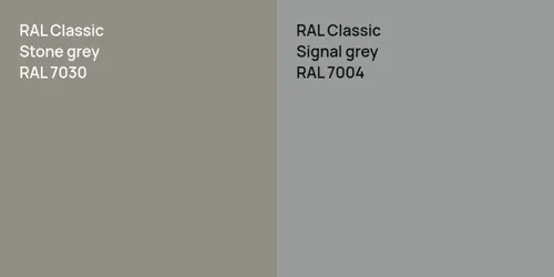 RAL 7030  Stone grey vs RAL 7004  Signal grey