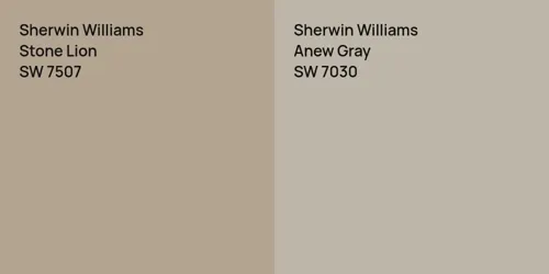 SW 7507 Stone Lion vs SW 7030 Anew Gray