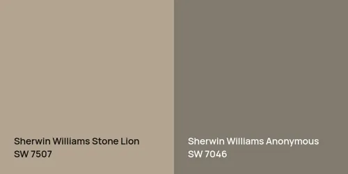 SW 7507 Stone Lion vs SW 7046 Anonymous