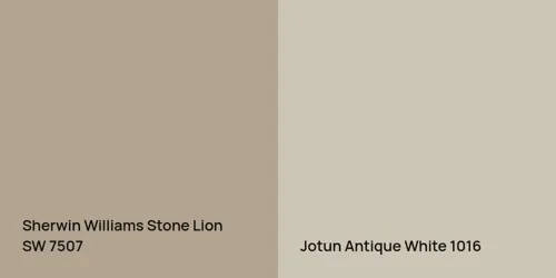 SW 7507 Stone Lion vs 1016 Antique White