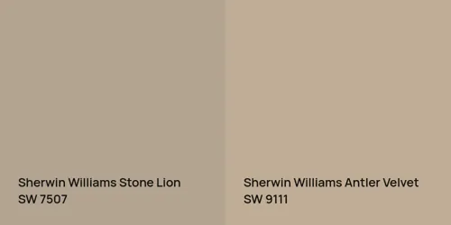 SW 7507 Stone Lion vs SW 9111 Antler Velvet