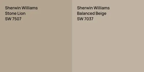 SW 7507 Stone Lion vs SW 7037 Balanced Beige