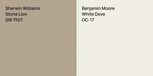 SW 7507 Stone Lion vs OC-17 White Dove