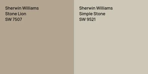 SW 7507 Stone Lion vs SW 9521 Simple Stone