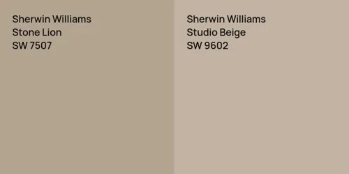 SW 7507 Stone Lion vs SW 9602 Studio Beige