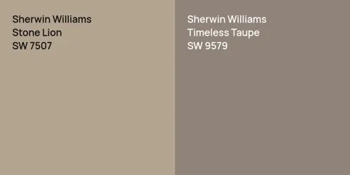 SW 7507 Stone Lion vs SW 9579 Timeless Taupe