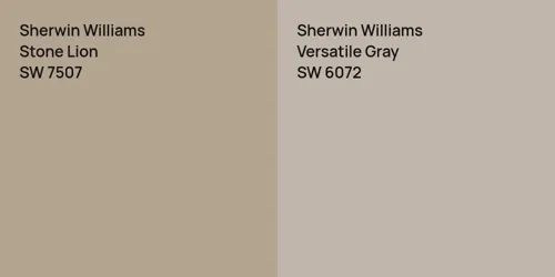 SW 7507 Stone Lion vs SW 6072 Versatile Gray