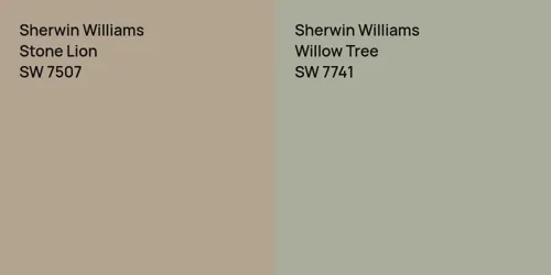 SW 7507 Stone Lion vs SW 7741 Willow Tree