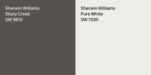 SW 9610 Stony Creek vs SW 7005 Pure White