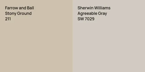 211 Stony Ground vs SW 7029 Agreeable Gray